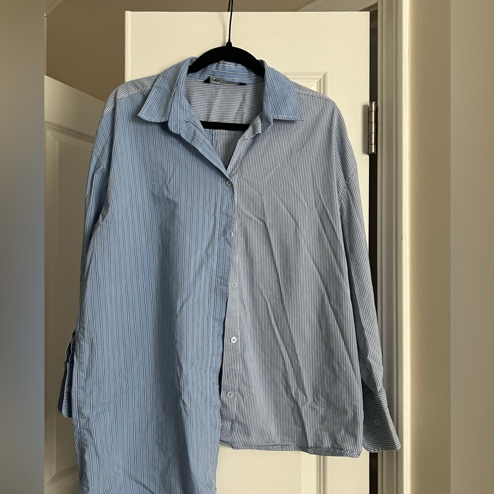 Asymmetric button down